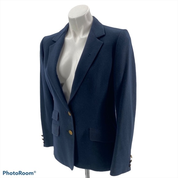 AQUASCUTUM OF LONDON Vintage Navy Blazer (See Measurements) - Picture 3 of 8